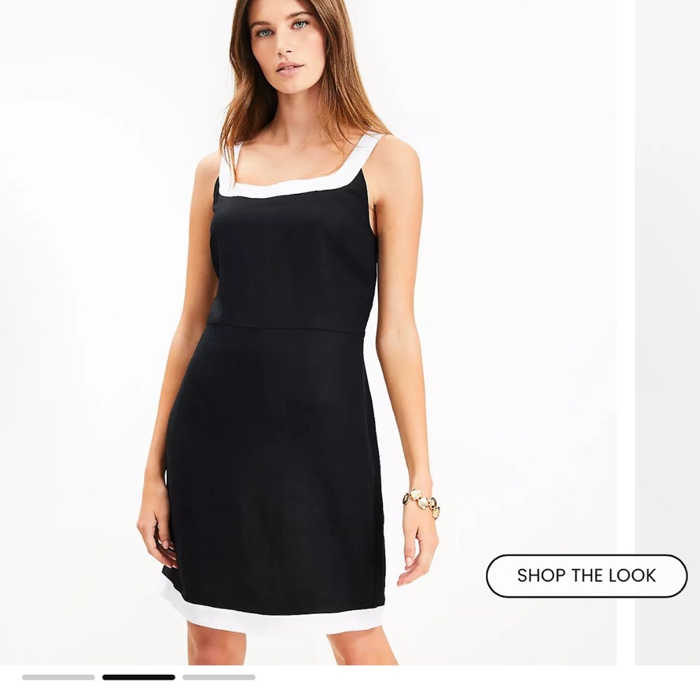 LOFT Black and White Mini Dress